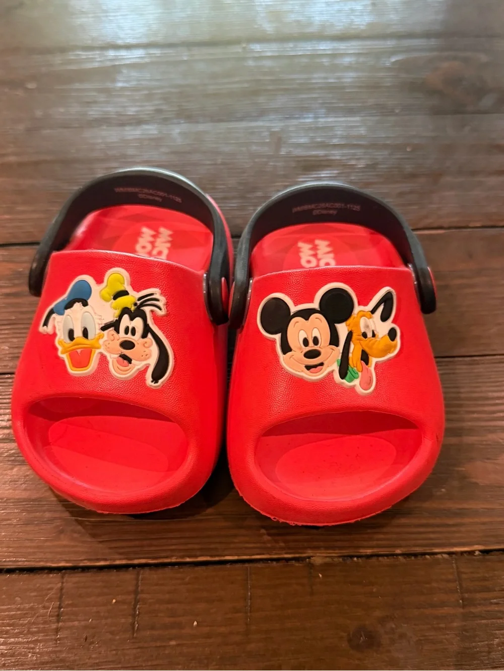 Kids Red Mickey & Friends Slide Sandals
